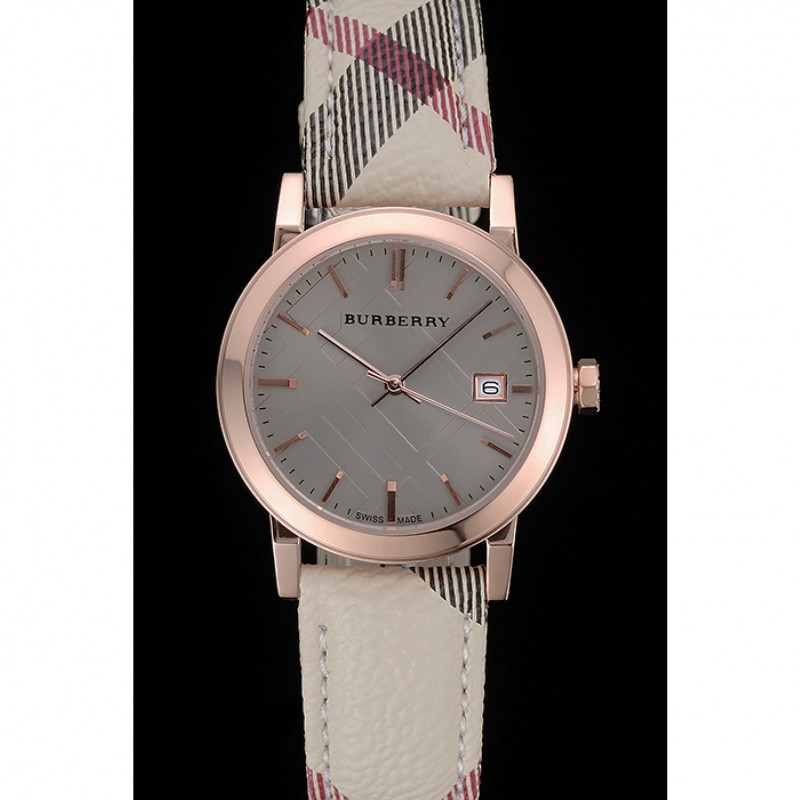 Burberry The City Classic Grey Dial Haymarket Bracelet 622566-1