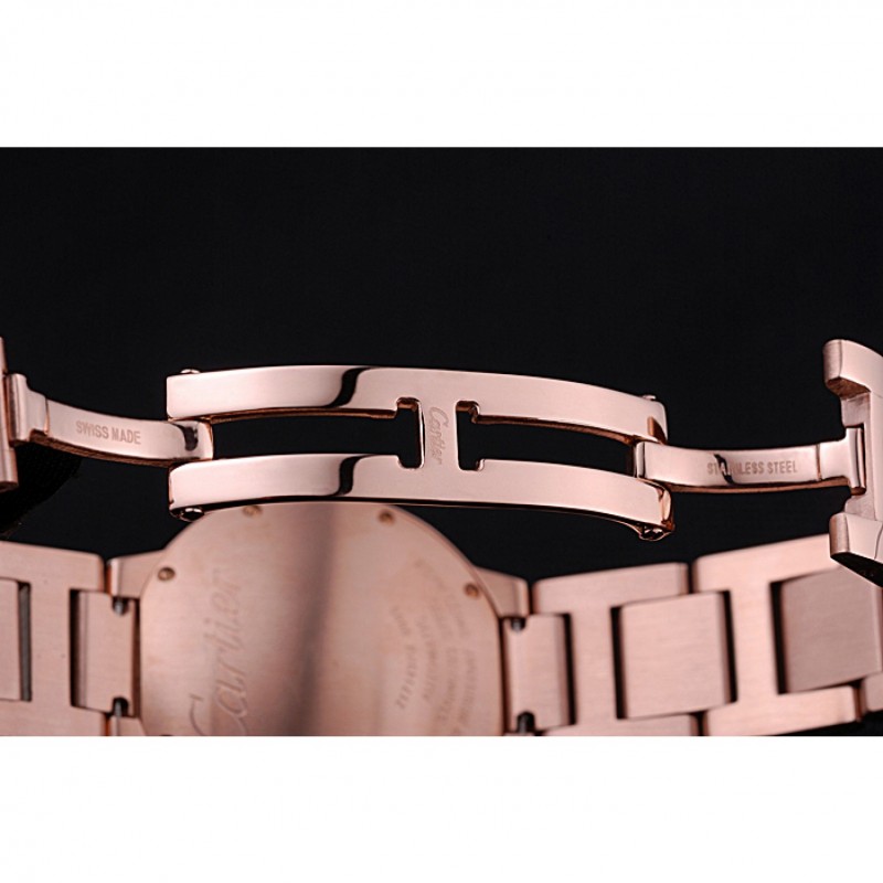 AAA Replica Watches Swiss Cartier Ballon Bleu de Cartier Pink Diamond Dial Gold Bracelet 622556-6