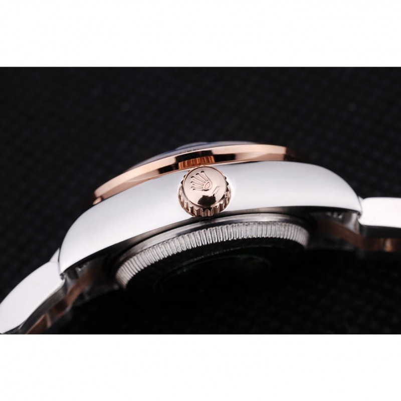 Rolex Datejust Diamonds Rose Gold Polished Bezel Brown Dial 7475-8