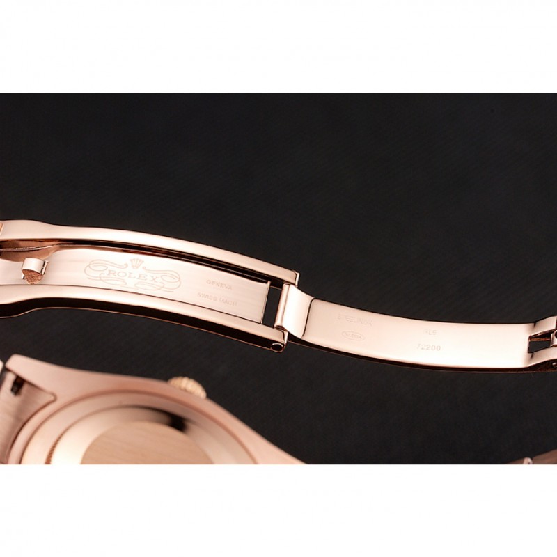Swiss Rolex Day-Date Diamonds And Rubies Black Dial Rose Gold Bracelet 1454102-6