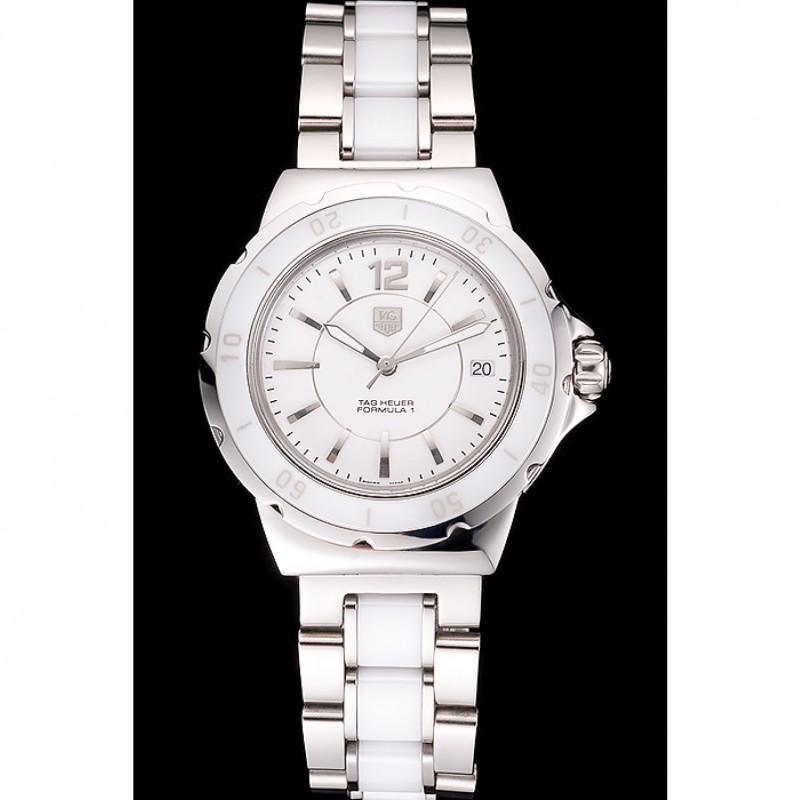 Tag Heuer Formula 1 White Ceramic Bezel White Dial-1