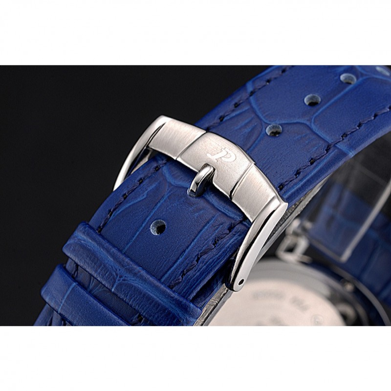Piaget Altiplano Silver Case Blue Dial Blue Leather Bracelet 622630-5