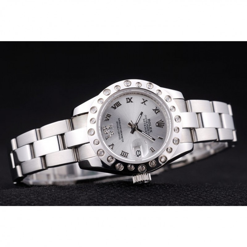 Rolex Datejust Polished Silver Diamonds Bezel Silver Dial 7474-3