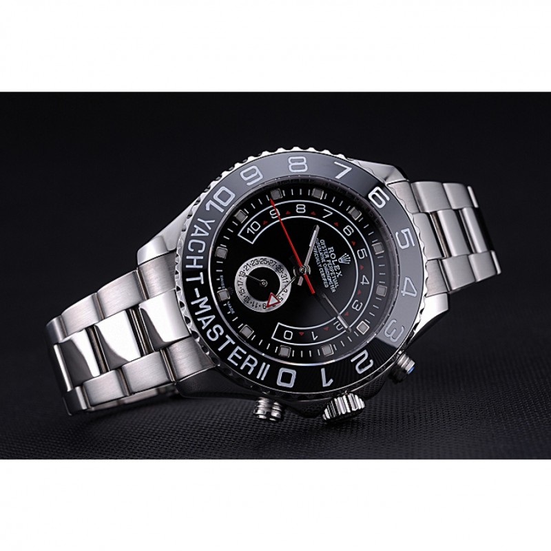 High Quality Rolex Yacht - Master II Black Dial Stainless Steel Bracelet 622541-2