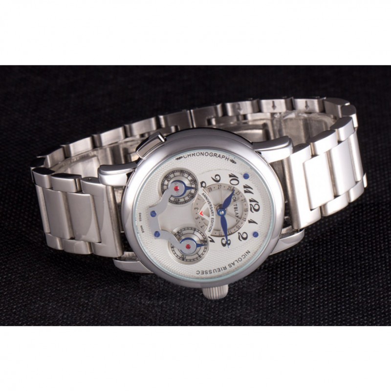 SS Replica Watches Montblanc Nicolas Rieussec Anniversary Edition Stainless Steel Bracelet 621629-3