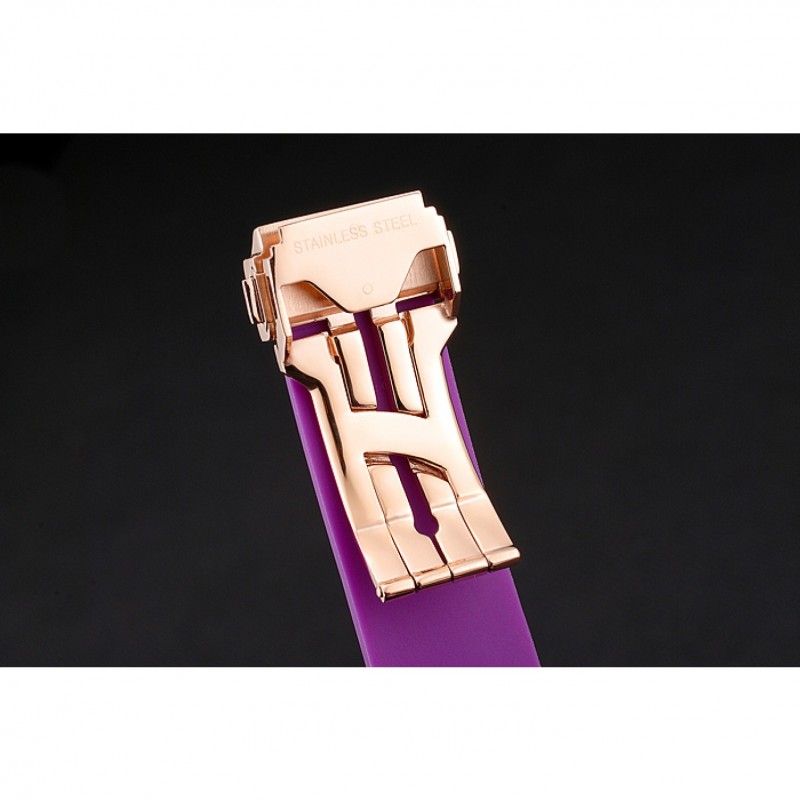 Best Replica Watches Hublot Big Bang Tutti Frutti Purple Strap Gold Dial-7