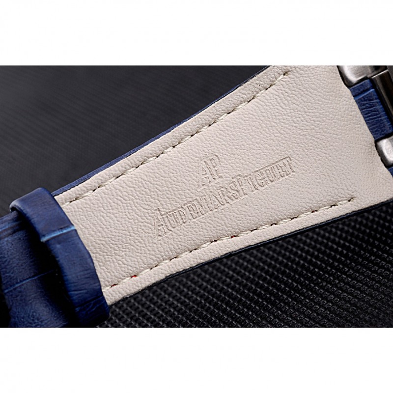 Swiss Audemars Piguet Royal Oak Offshore White Dial Stainless Steel Case Blue Leather Strap 622850-7