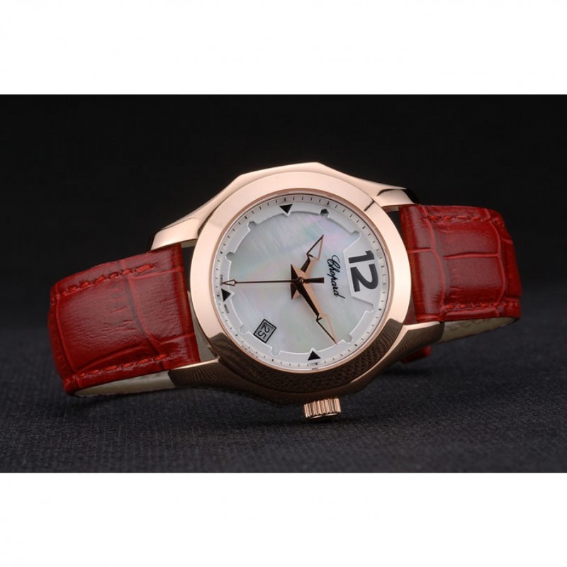 Chopard Red Leather Bracelet Watch 80276-3