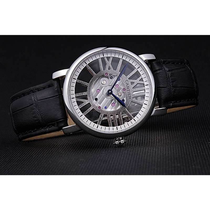 High Quality Replica Watches Cartier Rotonde Skeleton Flying Tourbillon Black 621972-3