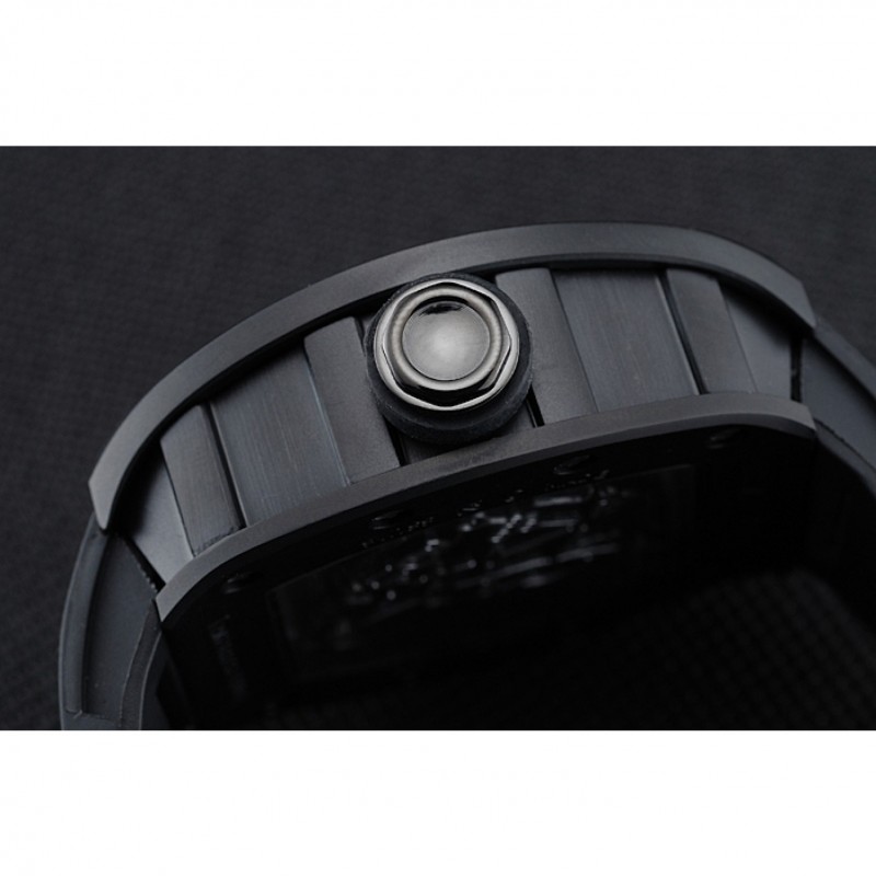 High Quality Richard Mille RM 055 Bubba Watson Black Case Black Rubber Bracelet 1454199-8