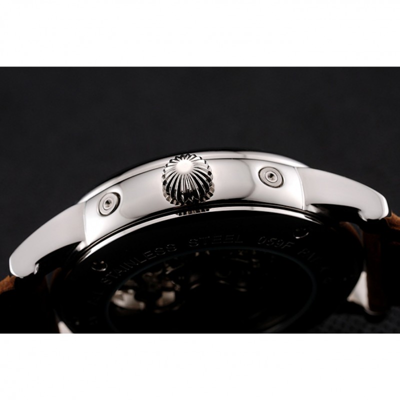 Patek Philippe Grand Complications Day Date Tourbillon Black Dial Rose Gold Numerals Stainless Steel Case Brown Suede Leather Strap 1453815-8