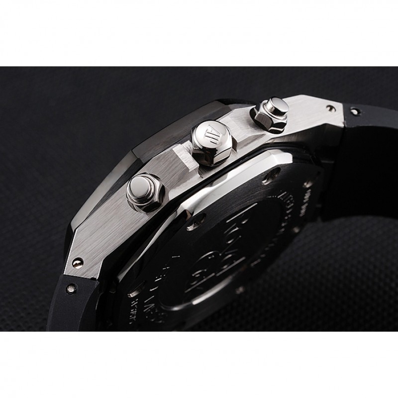 Swiss Audemars Piguet Royal Oak Chronograph Grey Dial Stainless Steel Case Black Rubber Strap 622866-5