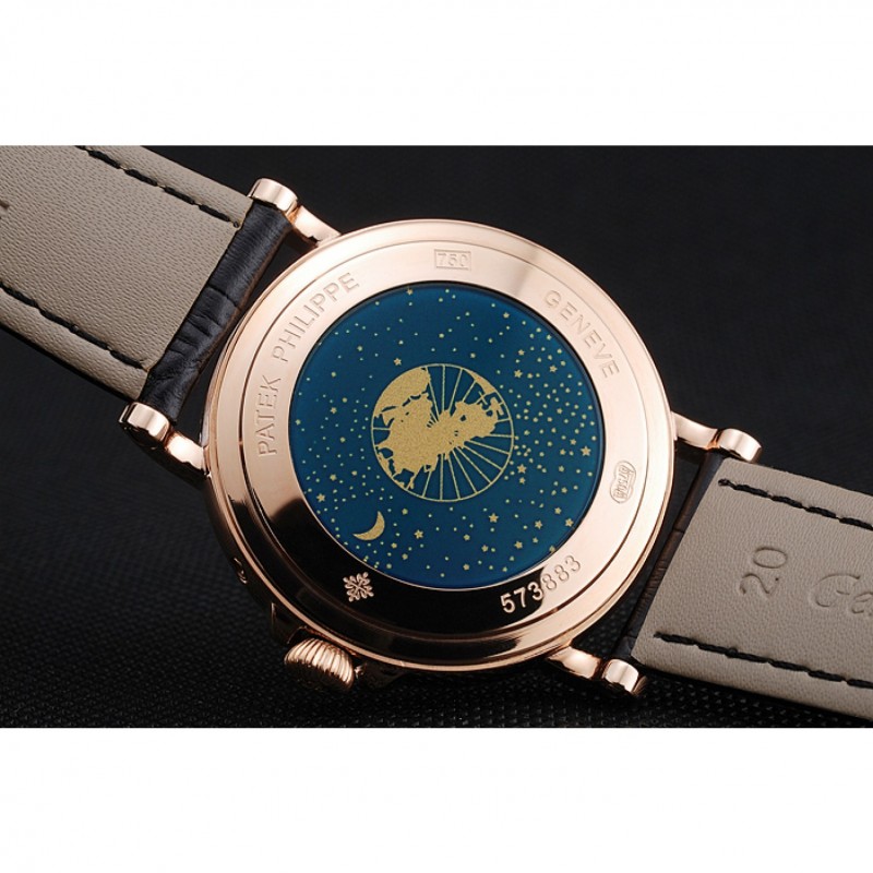 Patek Philippe Perpetual Calendar Retrograde Date Black Dial Rose Gold Case Black Leather Bracelet 1454150-7