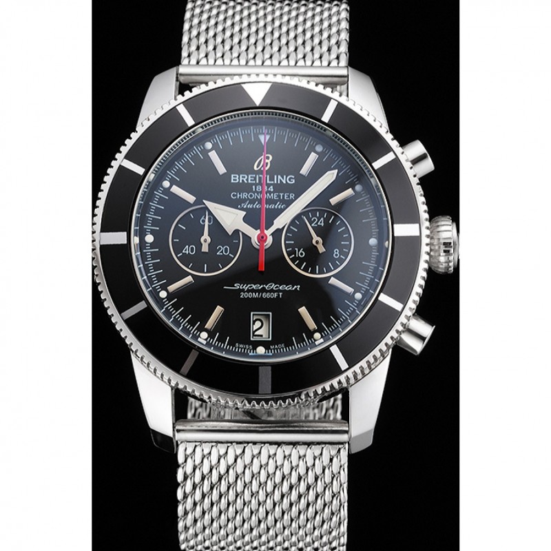 Breitling Superocean Heritage Chronographe 44 Black Dial And Bezel Stainless Steel Case And Bracelet-1