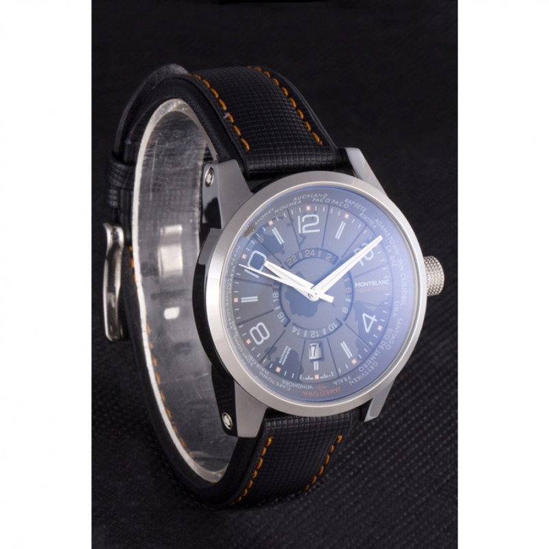 High End Replica Watches Montblanc Timewalker Hemispheres Leather Strap 621625-2
