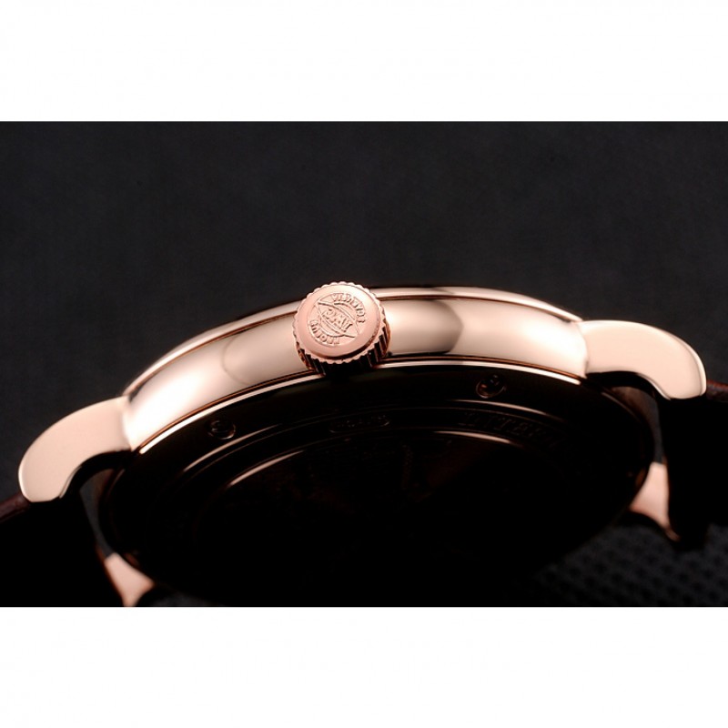 Best Replica Watches Swiss IWC Portofino Gold Case Black Dial Brown Leather Bracelet 622669-8