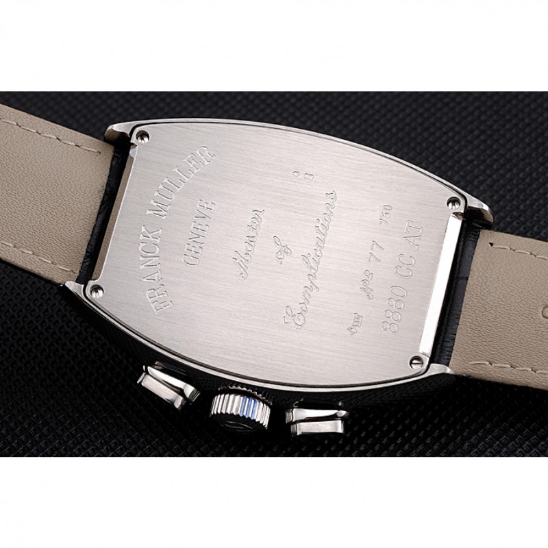 High Quality Franck Muller Casablanca Black Croco Leather Strap Tourbillon 80282-6