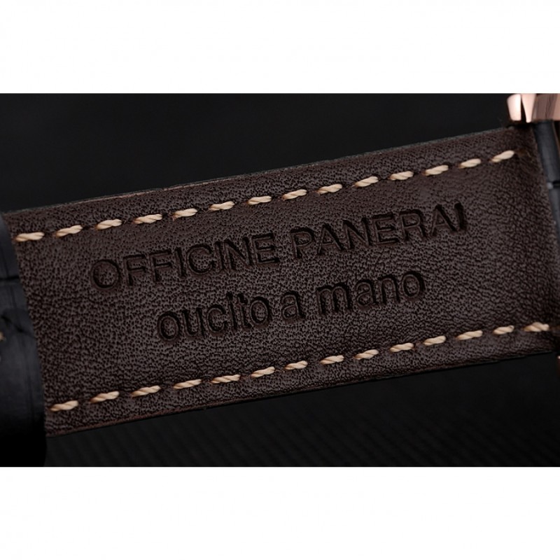 Panerai Radiomir 8 Days Chronograph Black Dial Diamond Bezel Rose Gold Case Black Leather Strap 1453798-6