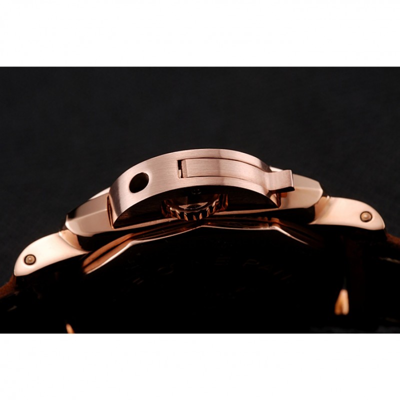 AAA Panerai Radiomir White Dial Diamond Bezel Rose Gold Case Brown Suede Leather Strap 1453799-8