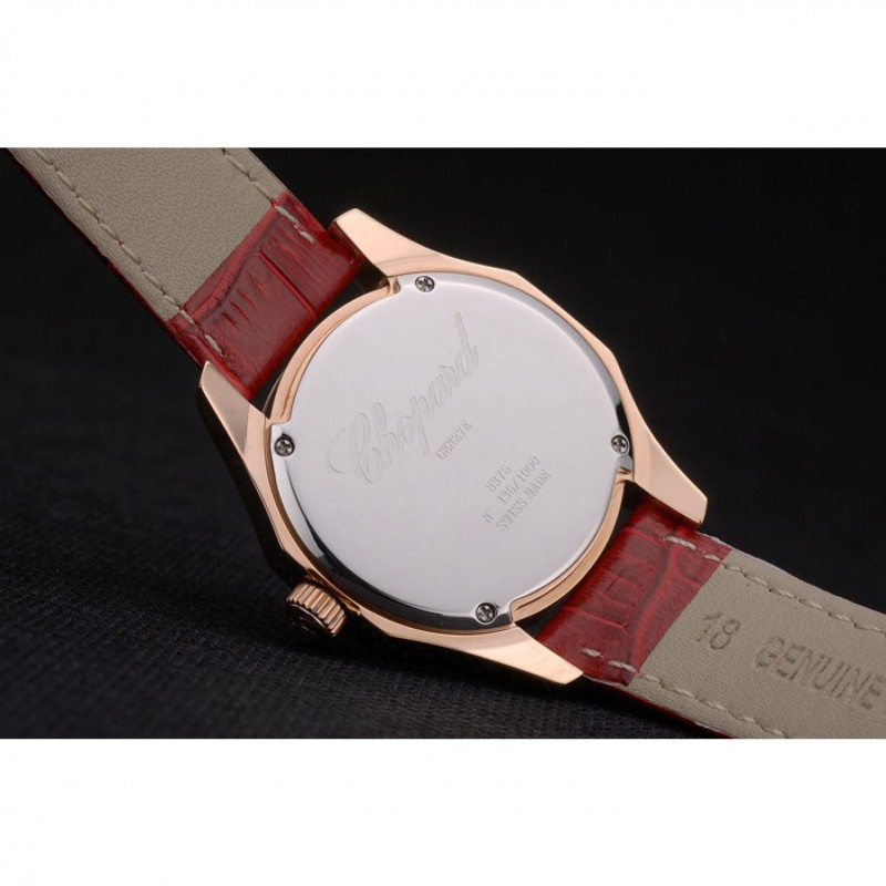 Chopard Red Leather Bracelet Watch 80276-5
