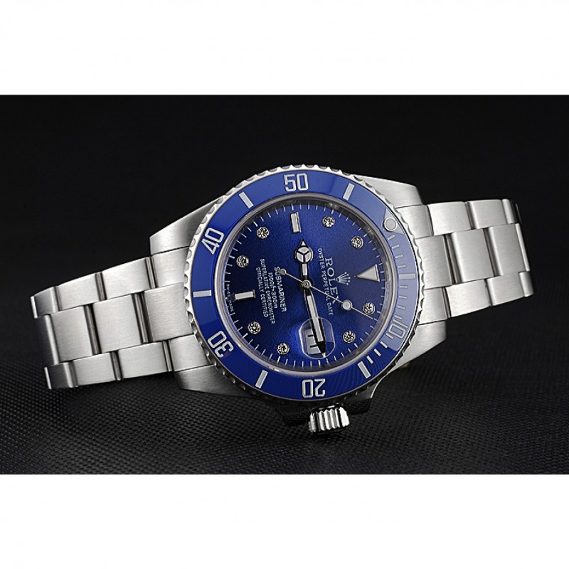 Rolex Submariner Stainless Steel Case Blue Dial Diamond Markers Stainless Steel Bracelet 622638-4