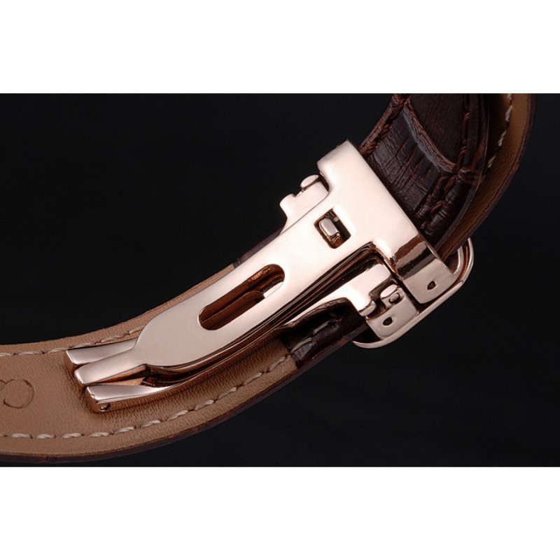 Luxury Cartier Rotonde Blue Crown Brown Leather Bracelet 621974-6