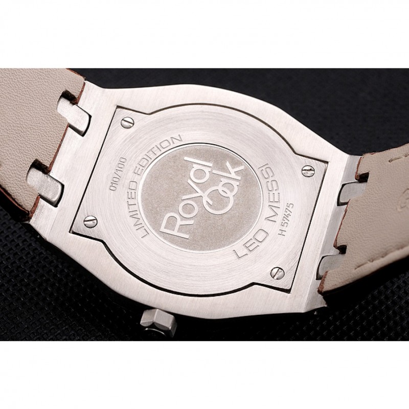 Audemars Piguet Royal Oak Fondation Gray Dial Stainless Steel Case Brown Leather Strap-8
