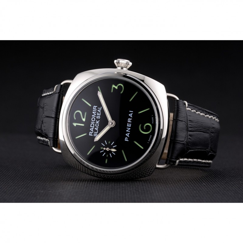 Panerai Radiomir Black Seal Black Dial Black Leather Bracelet-4
