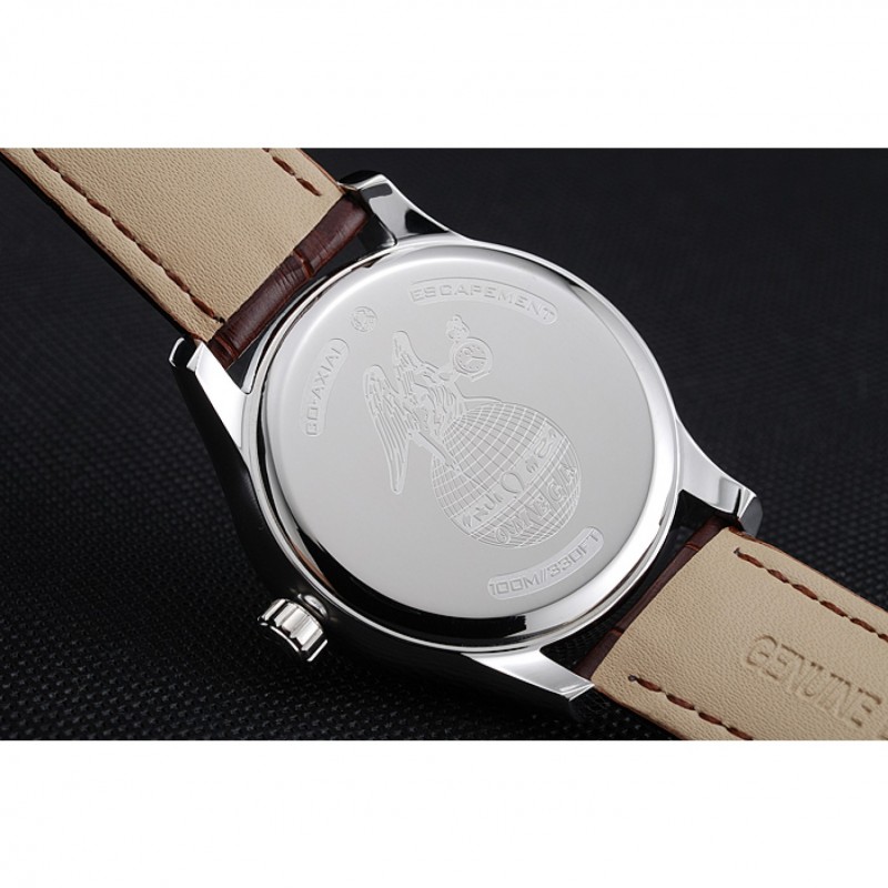 Best Replica Watches Omega DeVille Silver Dial Stainless Steel Case Brown Leather Strap 622830-5