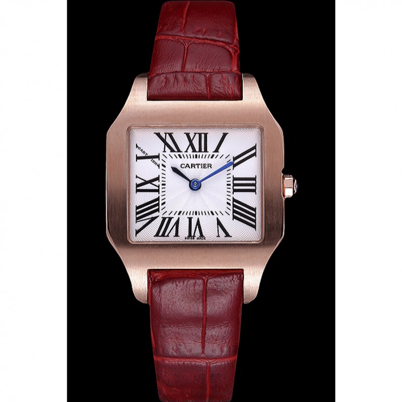 Cartier Santos 100 Polished Rose Gold Bezel 621919-1