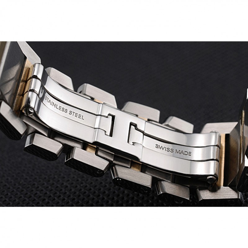 SS Swiss Cartier Tank Francaise Steel Case White Dial Roman Numerals Two Tone Bracelet 622648-6