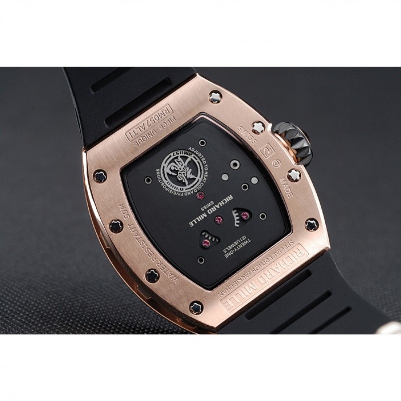 Richard Mille RM 057 Tourbillon Dragon Jackie Chan Gold Case Black Rubber Bracelet 1454200-4