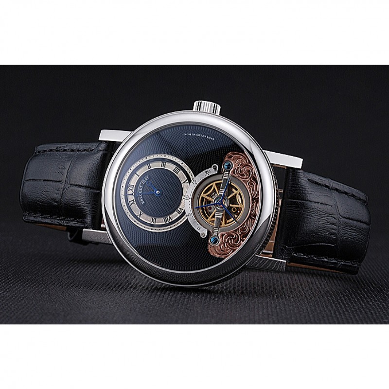 Breguet Classique Grande Complication Tourbillon Silver Case Black Dial Black Leather Strap 622212-4