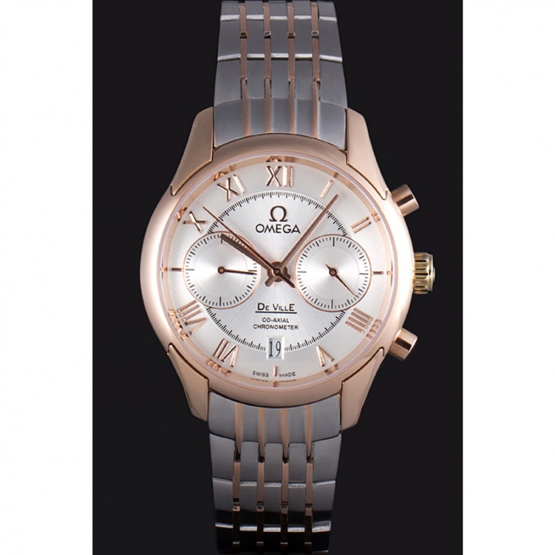 Omega DeVille Two Tone Links White Dial om239 621563-1