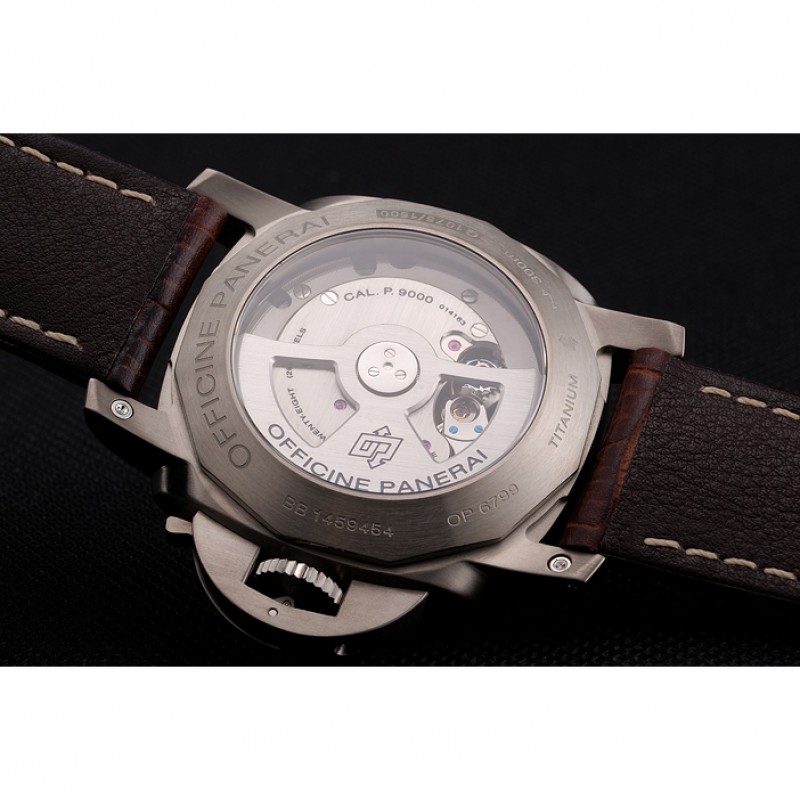 Luxury Swiss Panerai Luminor Marina 1950 3 Days Brown Dial Stainless Steel Case Brown Leather Strap-7