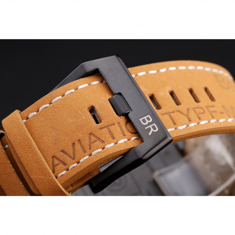 Bell and Ross BR 01-94 Black Dial Black Case Brown Leather Strap-5