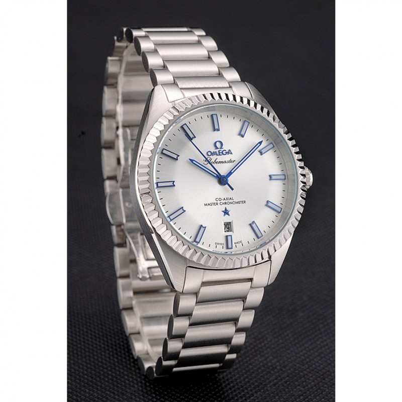 High Quality Replica Watches Omega Globemaster Silver Dial Blue Hands Stainless Steel Case And Bracelet-2