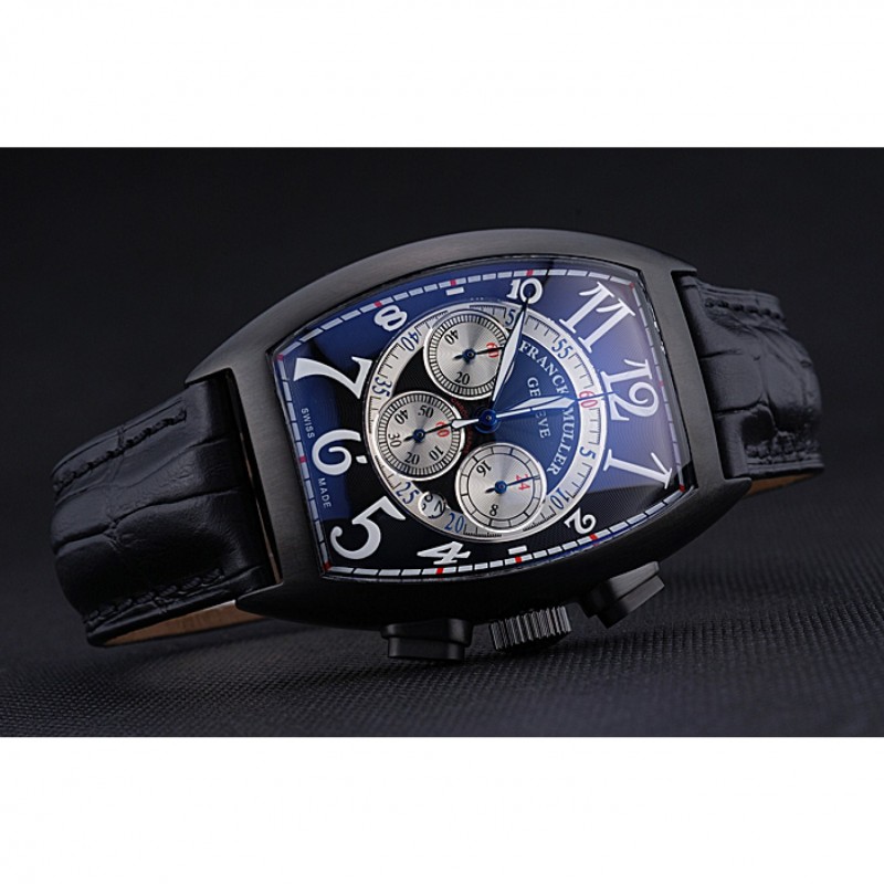 Franck Muller Casablanca White Dial Numbers Black Croco Strap 80303-2