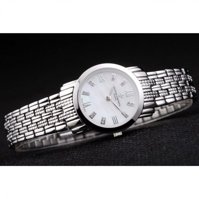 Vacheron Constantin Patrimony Traditionnelle White Dial Diamond Numerals Stainless Steel Bracelet-3