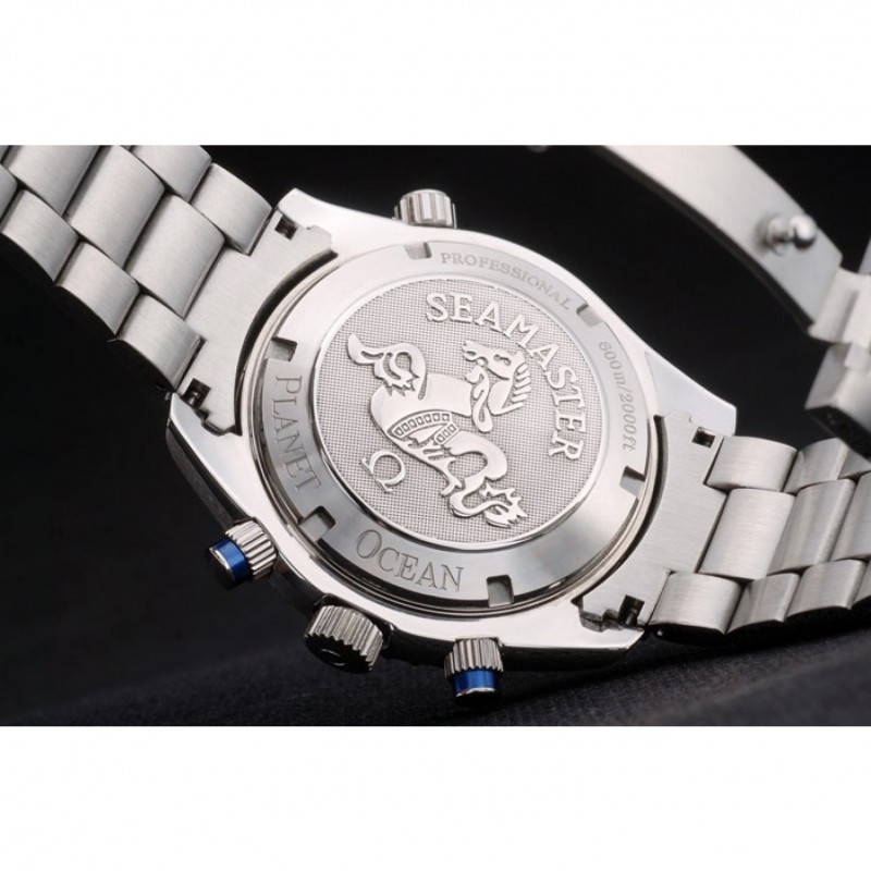 High Quality Replica Watches Omega Seamaster Planet Ocean Blue Bezel Blue Dial Stainless Steel Strap 80239-5