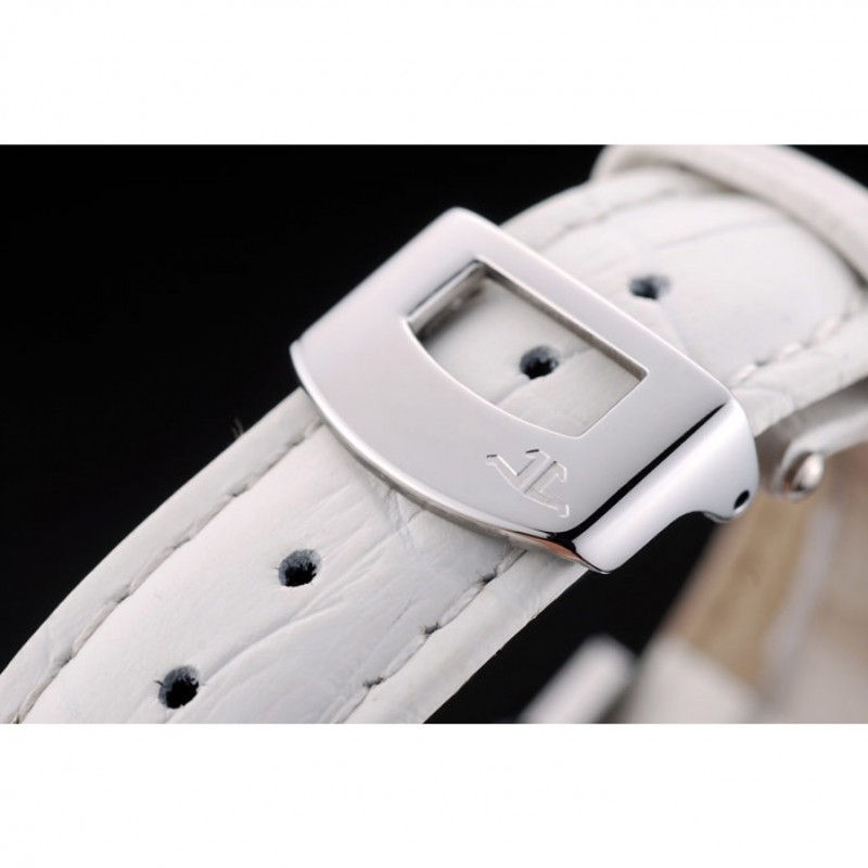 Jaeger le Coultre Reverso Squadro Lady White Leather Strap Pearl Dial 41970-4