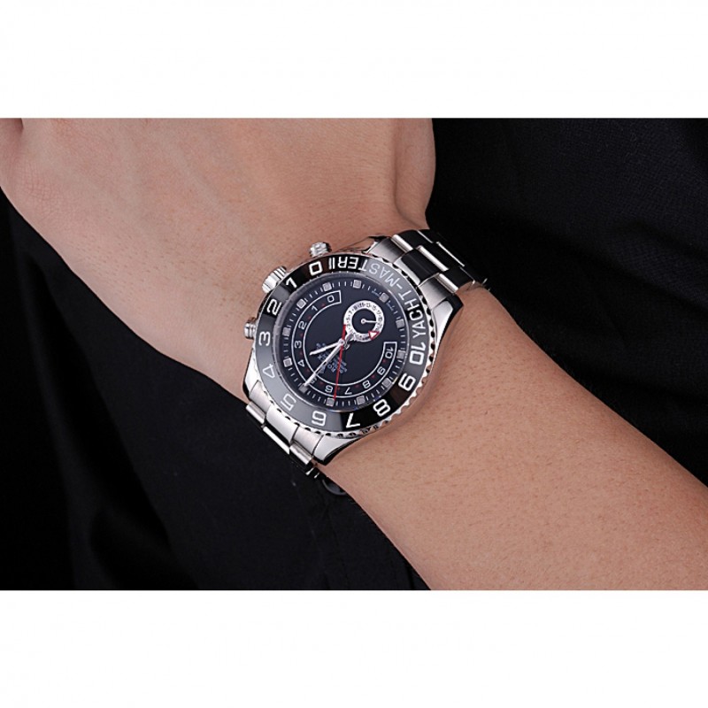 High Quality Rolex Yacht - Master II Black Dial Stainless Steel Bracelet 622541-8
