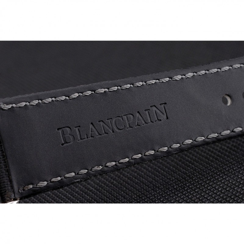 Cheap Replica Watches Swiss Blancpain Fifty Fathoms Flyback Chronograph Black Dial Black Bezel Stainless Steel Case Black Canvas Strap-6