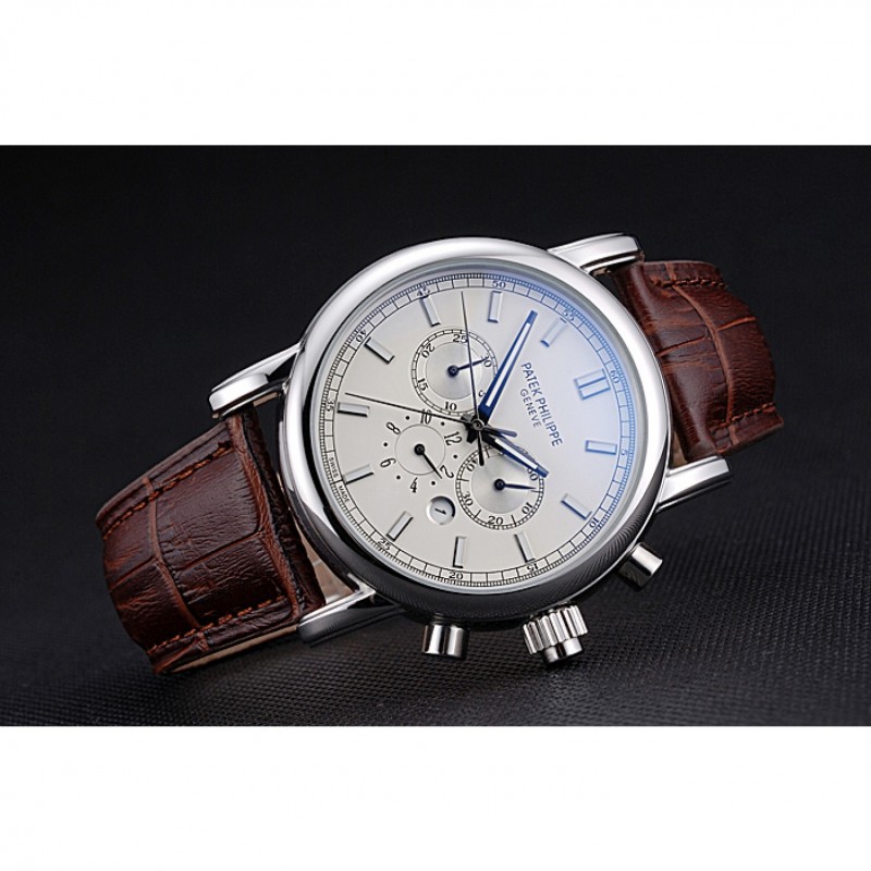Patek Philippe Grand Complications Perpetual Calendar Stainless Steel Case White Dial Silver Chronograph 622264-3