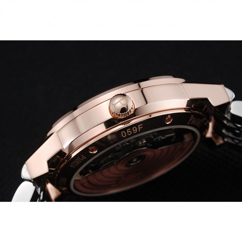 Piaget Altiplano White Dial Rose Gold Case Two Tone Stainless Steel Bracelet 1454231-7