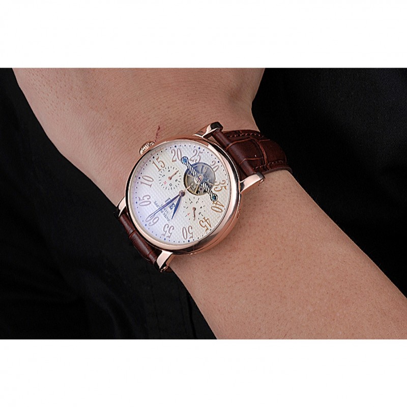 Patek Philippe Grand Complications Gold Case White Dial Arabic Numerals Brown Leather Bracelet 622255-6