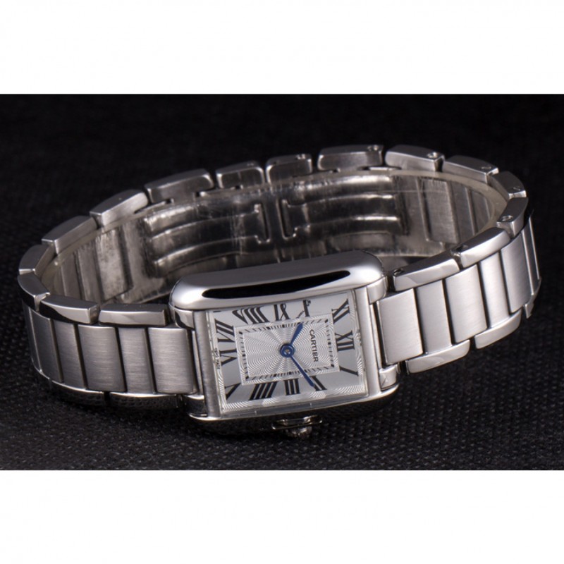 Best Cartier Tank Anglaise 23mm Silver Dial Stainless Steel Case And Bracelet-4