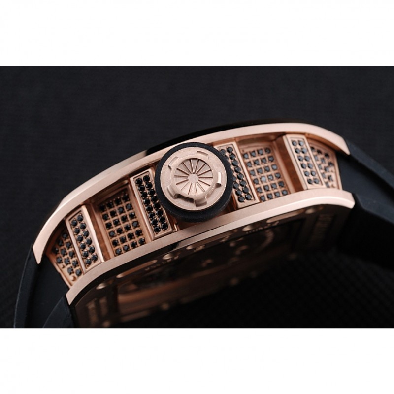 Richard Mille Tourbillon Skull RM 052 Rose Gold Case Black Rubber Bracelet 1454252-6