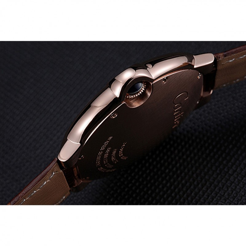SS Replica Watches Swiss Cartier Ballon Bleu Brown Leather Bracelet 622064-8