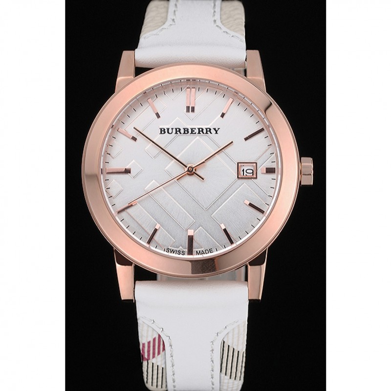 Burberry The City Classic Silver Dial White Bracelet 622563-1